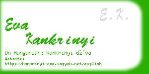 eva kankrinyi business card